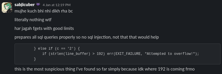 chat of me being stupid